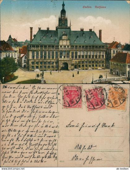 Ansichtskarte Emden Rathaus 1921
