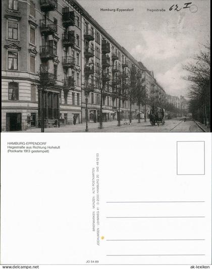 Sammelkarte Eppendorf-Hamburg Hegestrasse Repro-Ansicht ca. anno 1910 1989