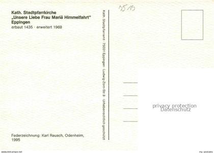 Eppingen Kath Stadtpfarrkirche Unsere Liebe Frau Mariae Himmelfahrt Zeichnung