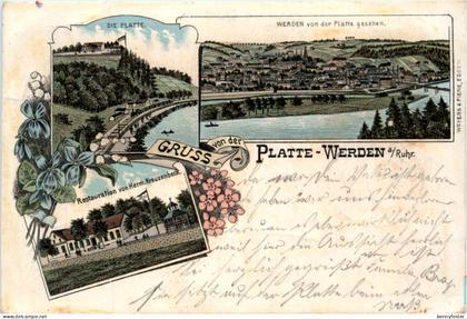 Gruss aus Platte Werden - Litho