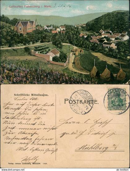 Ansichtskarte Falkenberg (Mark) Stadtpartie 1906