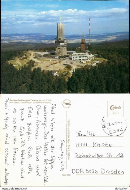 Feldberg (Schwarzwald) Feldberg (1500m) Schwarzwald Luftbild 1986
