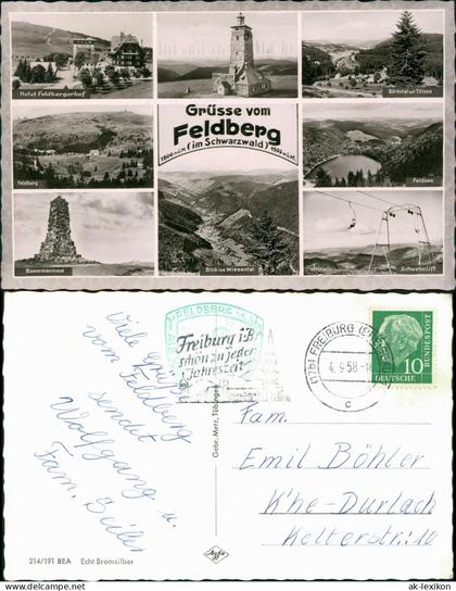 Feldberg (Schwarzwald) Feldberg (1500m) Schwarzwald Mehrbildkarte 1958