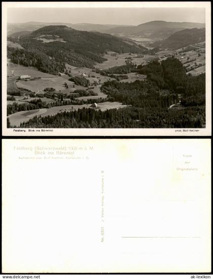 Feldberg (Schwarzwald) Feldberg (Schwarzwald) Blick ins Bärental 1940