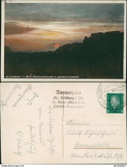 Feldberg (Schwarzwald) Feldberg Schwarzwald Sonnenuntergang Brunhildsfelsen 1930
