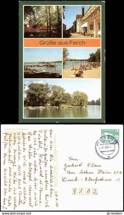 Ferch-Schwielowsee DDR Mehrbild-AK Ortsansichten Campingplatz Strandbad 1988