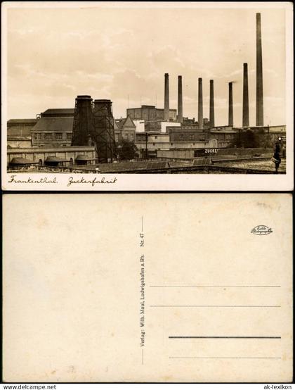 Ansichtskarte Frankenthal (Pfalz) Zuckerfabrik 1935