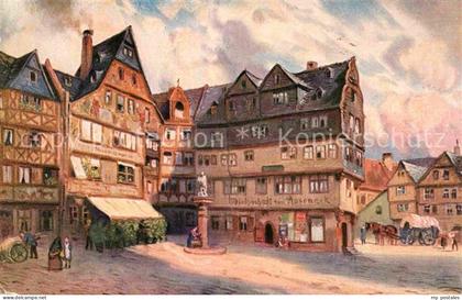 Frankfurt Main Kuenstlerkarte Alt-Frankfurt