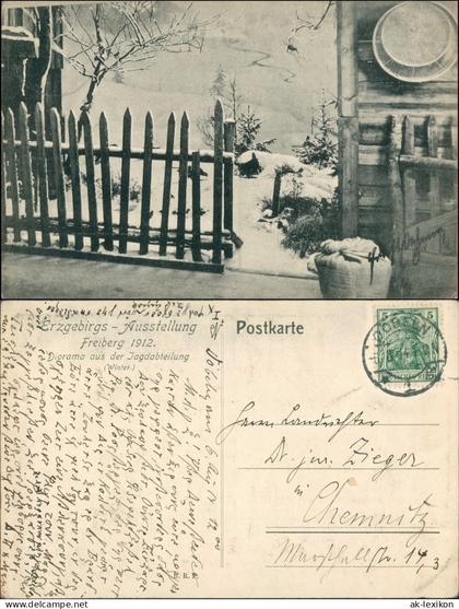 Freiberg (Sachsen) Erzgebirgsausstellung Diorama Jagdabteilung 1912