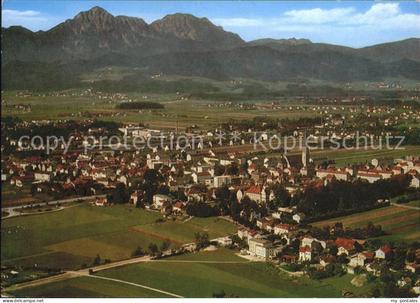 Freilassing mit Hochstaufen und Zwiesel Chiemgauer Alpen Fliegeraufnahme