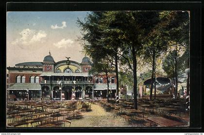 AK Berlin-Friedrichshain, Gasthof der Brauerei Friedrichshain mit Garten