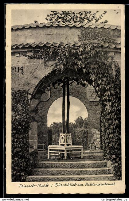 AK Friesack-Mark, Durchblick am Heldendenkmal