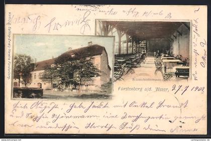 AK Fürstenberg /Weser, Hotel Fürstenberg, Aussichtsterrasse