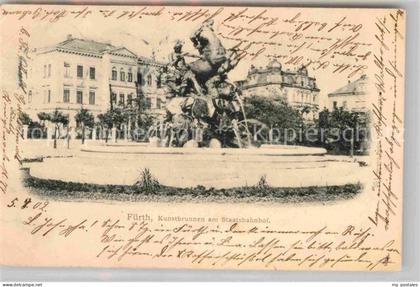 Fuerth Bayern Kunstbrunnen Bahnhof