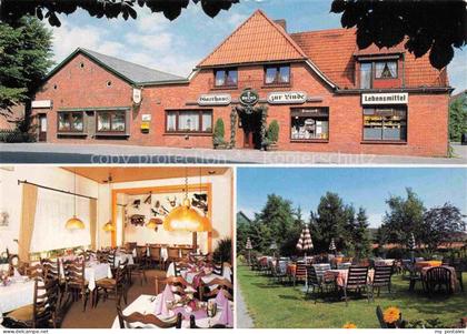 Grueppenbuehren Ganderkesee Niedersachsen Gasthaus zur Linde Gastraum Gartenterr