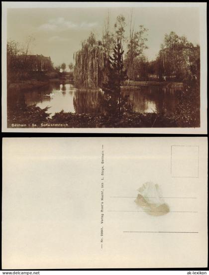 Ansichtskarte Geithain Sachsen Schwanenteich 1931