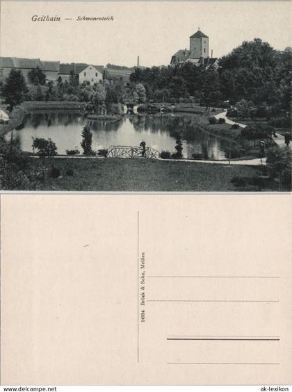 Ansichtskarte Geithain Schwanenteich - Stadt 1912
