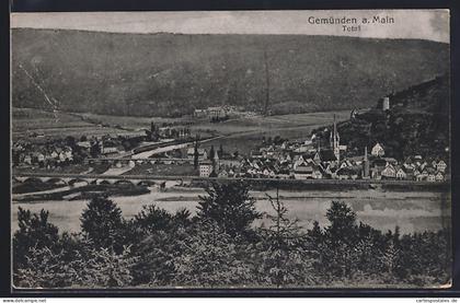 AK Gemünden a. Main, Gesamtansicht mit Flusspartie