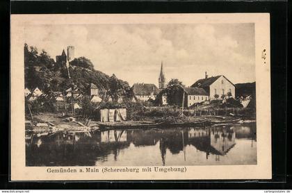 AK Gemünden /Main, Scherenburg mit Umgebung