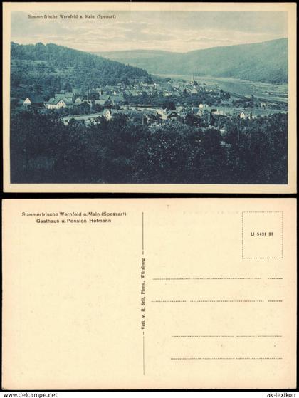 Ansichtskarte Wernfeld-Gemünden a. Main Stadt, Gasthaus Pension Hofmann 1926