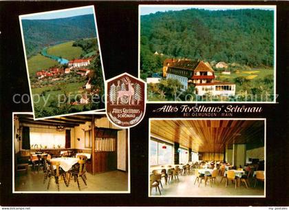 Schoenau Gemuenden Panorama Altes Forsthaus Schoenau Gastraeume