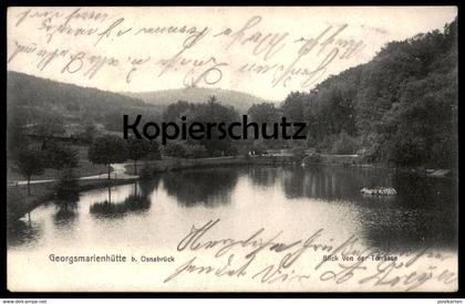 ALTE POSTKARTE GEORGSMARIENHÜTTE BLICK VON DER TERRASSE BAHNPOST 1907 Ansichtskarte AK cpa postcard