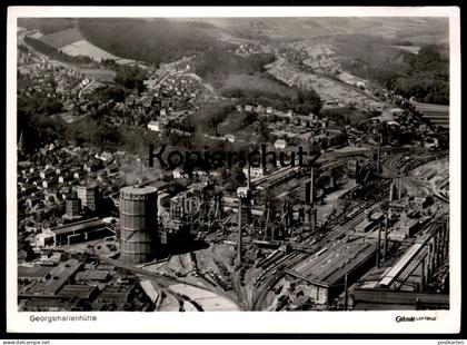 ÄLTERE POSTKARTE GEORGSMARIENHÜTTE FLIEGERAUFNAHME LUFTBILD FABRIK HÜTTE EISENHÜTTE PANORAMA ZUG Ansichtskarte postcard