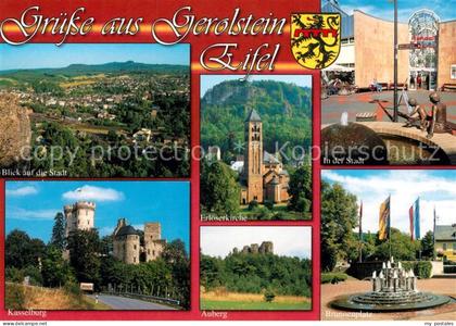 Gerolstein Kasselburg Auberg Brunnenplatz Erloeserkirche