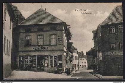 AK Gerolzhofen, Spitalstrasse, Geschäft August Krais