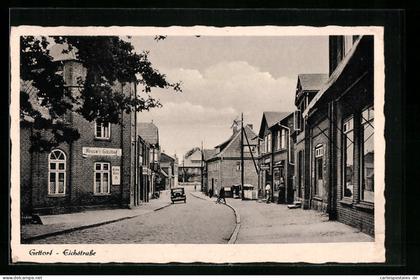 AK Gettorf, Eichstrasse mit Kruse`s Gasthof