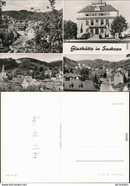 Ansichtskarte Glashütte Panorama, Ingenieurschule, Straße 1974