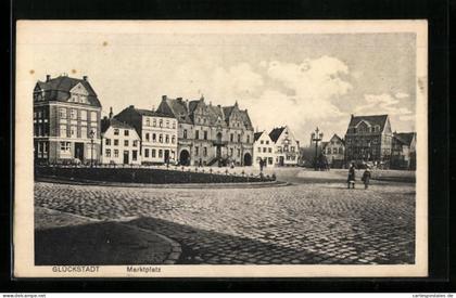AK Glückstadt, Marktplatz mit Altstadt