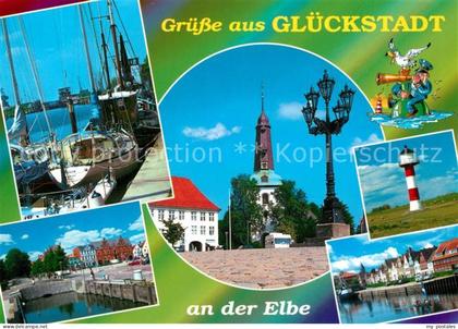 Glueckstadt Seglerhafen Kirche Leuchtturm