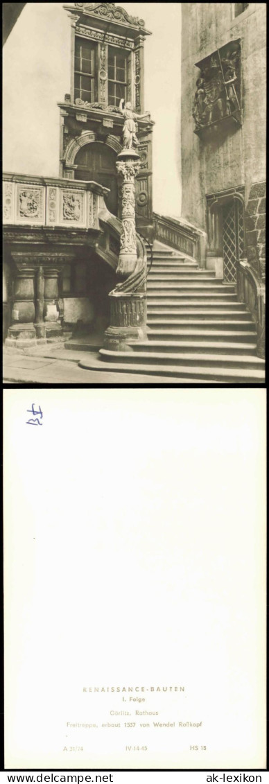 Ansichtskarte Görlitz Zgorzelec Görlitz, Rathaus Freltreppe 1974