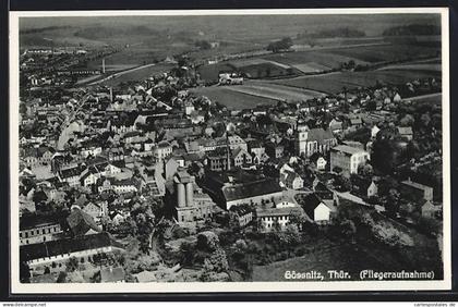 AK Gössnitz /Thür., Fliegeraufnahme des Ortes