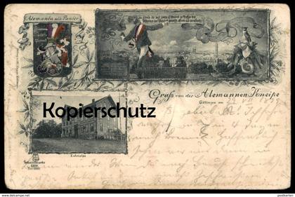 ALTE AK GRUSS VON DER ALEMANNEN-KNEIPE GÖTTINGEN 1899 EXKNEIPE ALEMANIA SEIS PANIER STUDENTIKA CORPS STUDENTICA ALEMANIA