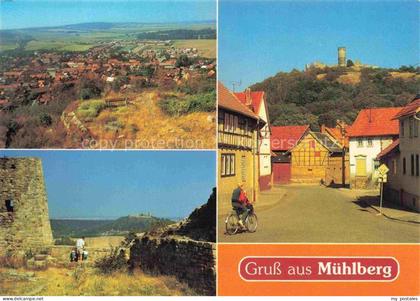 Muehlberg Gotha Thueringen Muehlburg Burgruine-Gleichen Panorama Fachwerk Stadta