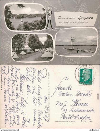 Goyatz-Schwielochsee Blick auf den See, Campigplatz, Rettungsschwimmerturm 1965