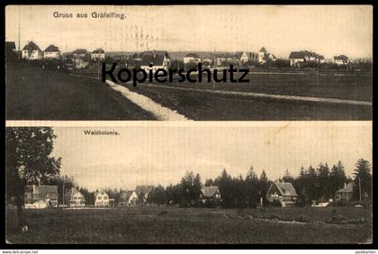 ALTE POSTKARTE GRUSS AUS GRÄFELFING WALDKOLONIE 1913 MÜNCHEN Ansichtskarte AK postcard cpa