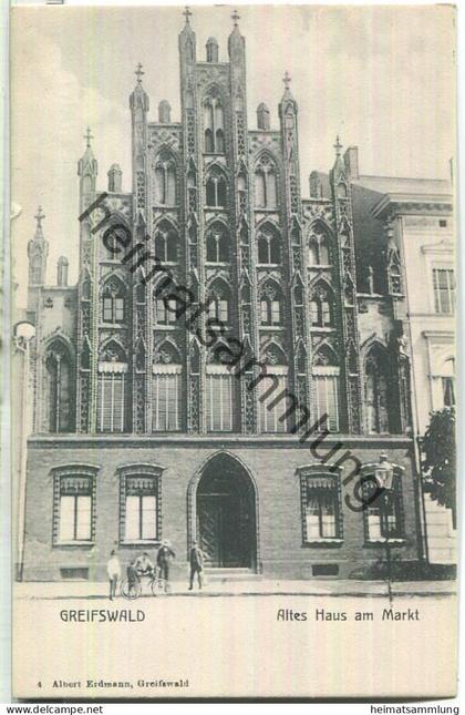 Greifswald - Altes Haus am Markt - Verlag Albert Erdmann Greifswald