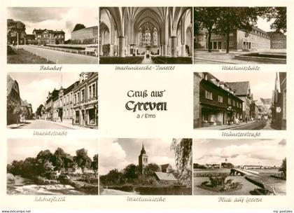 Greven  Westfalen Bahnhof Inneres der Martinikirche Schule Marktstrasse Muenster
