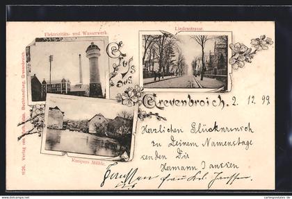 AK Grevenbroich, Lindenstrasse, Kampers Mühle, Elektrizitäts- und Wasserwerk