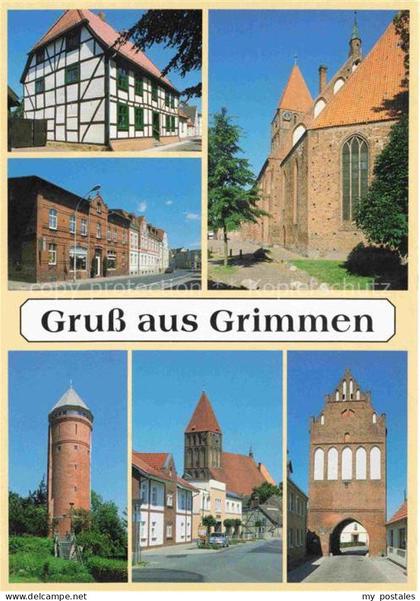 Grimmen Mecklenburg-Vorpommern Fachwerkhaus Bahnhofstr Marienkirche Wasserturm B