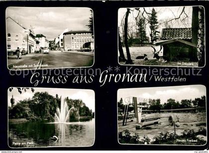 Gronau Westfalen Neustrasse Tierpark Parkpartie Fontaene Neues Freibad