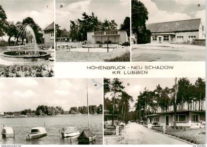 Hohenbrueck-Neu Schadow Springbrunnen Freilichtbuehne und Kiosk Gasthaus Treue N