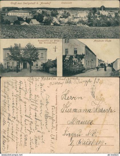 Seeligstadt Großharthau Stadt, Restauration zur Börse, Arnsdorf  Straße 1918