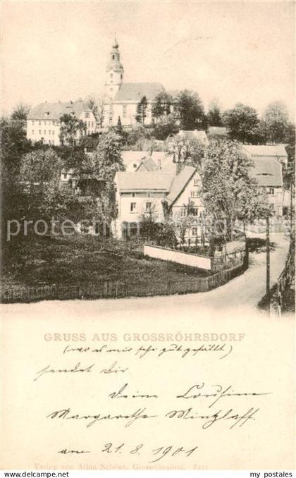 Grossroehrsdorf Sachsen Teilansicht mit Kirche