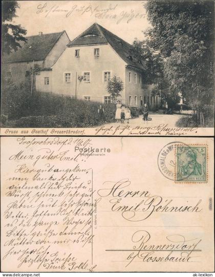 Großröhrsdorf Gaststätte und Strasse 1907