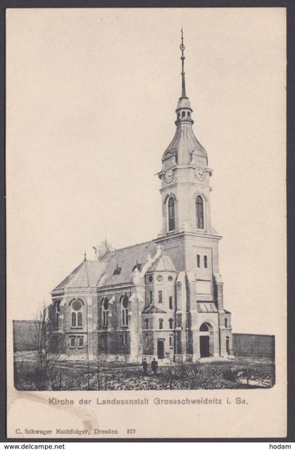 "Grossschweidnitz", Kirche der Lehranstalt, um 1900