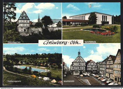 AK Grünberg /Oberhessen, Campingplatz, Sportschule, Marktplatz